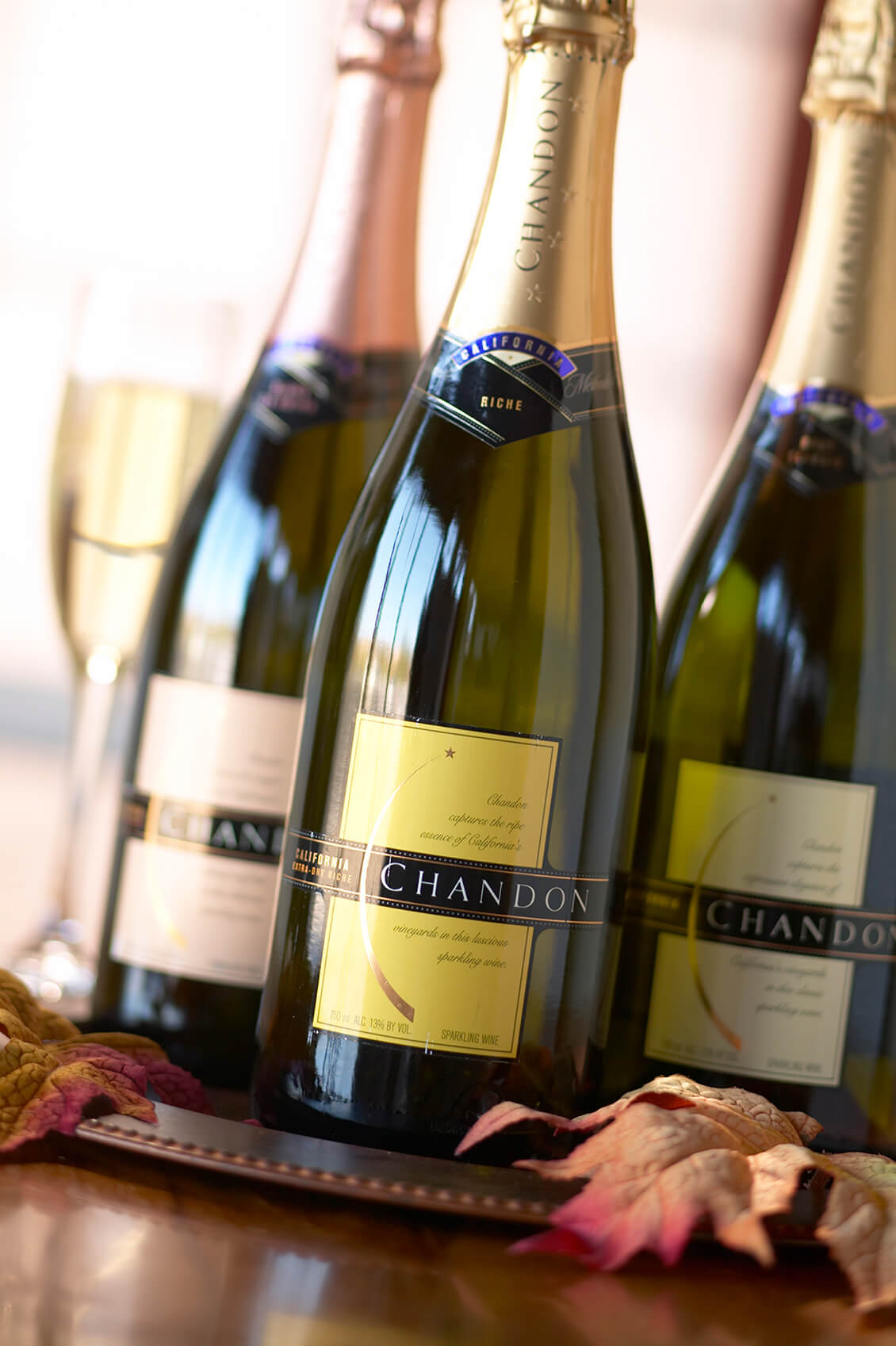 Champagne bottles professional food photography