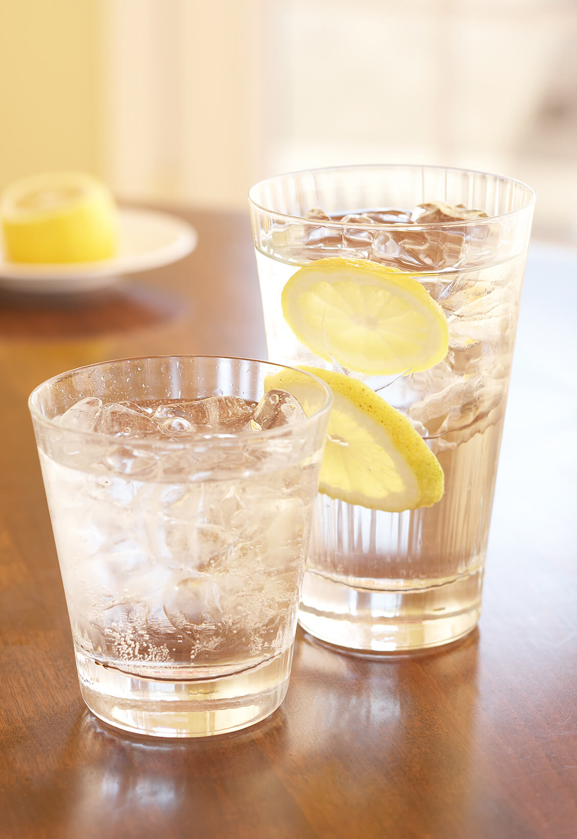 glass of water with lemon best food photography