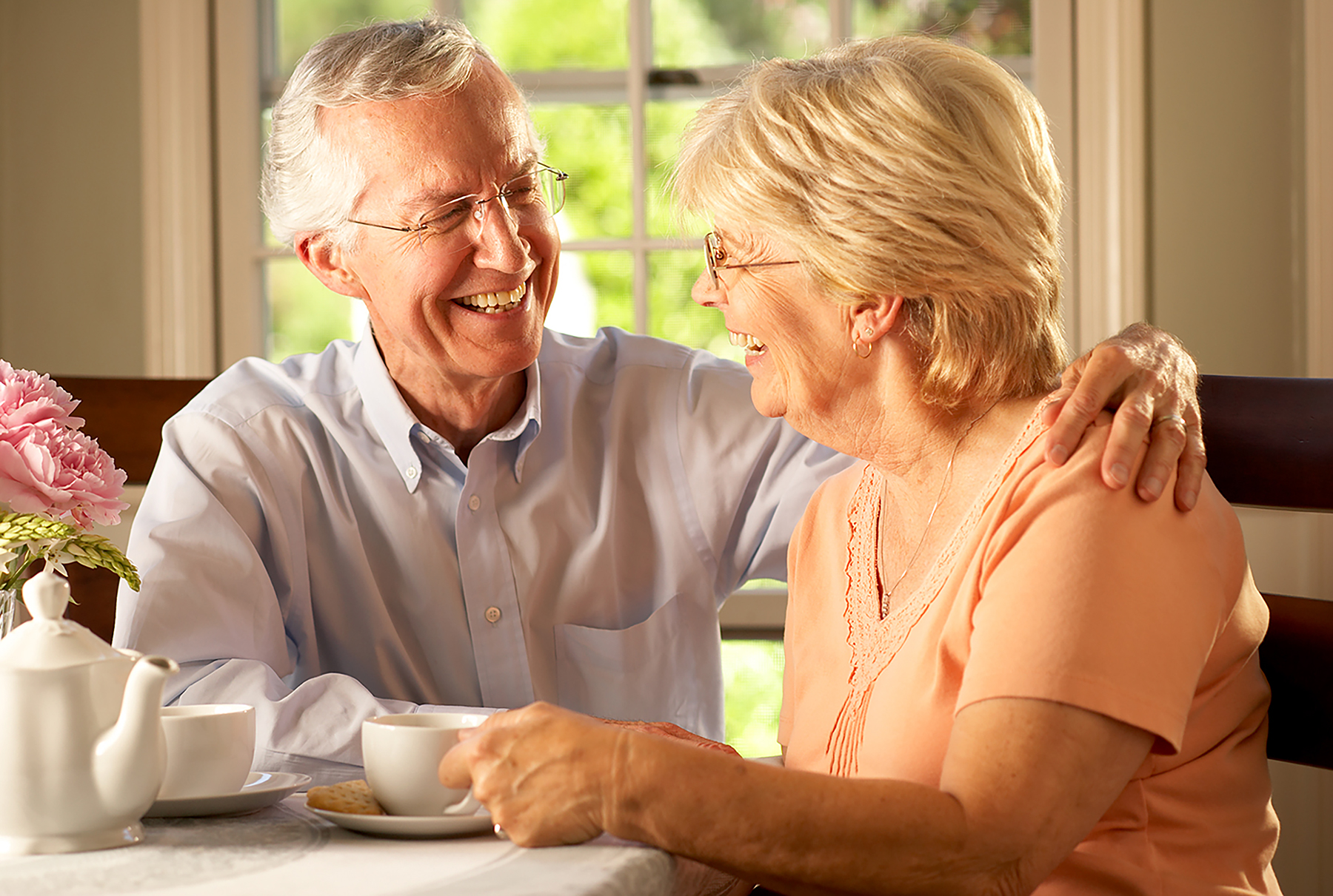 senior couple smiling content library
